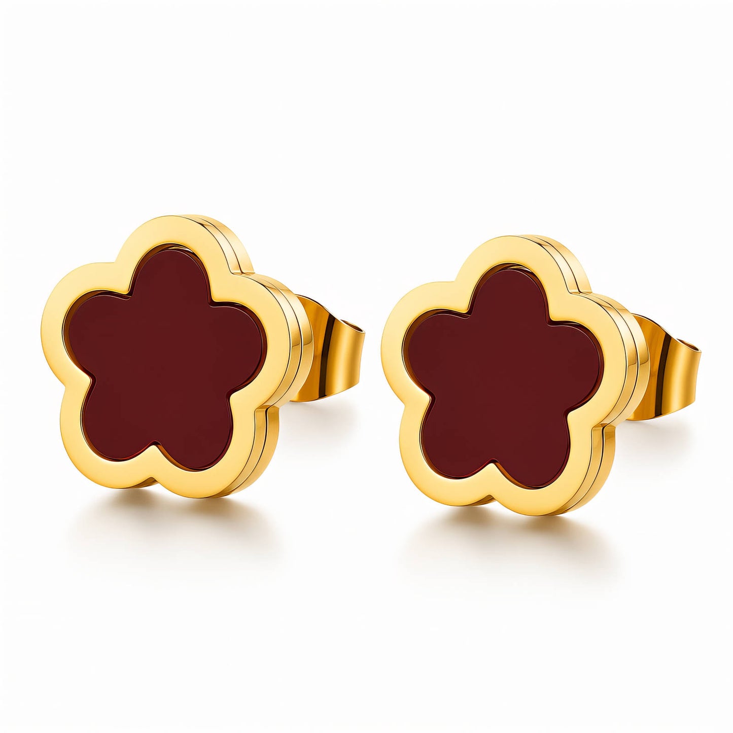 Bellora Stud Earrings. Deep Rouge